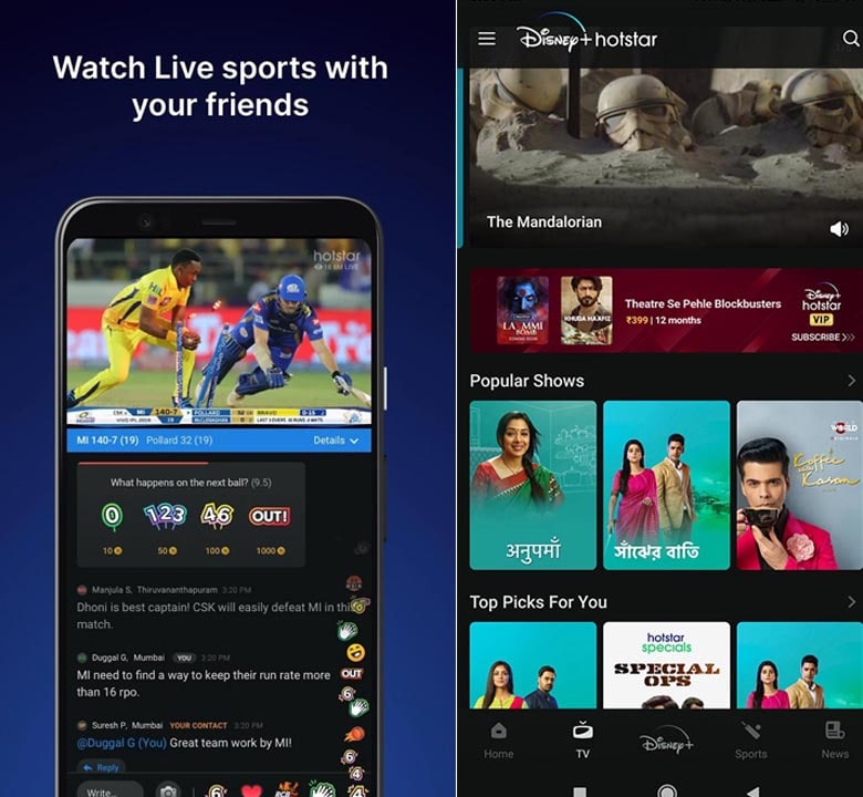 Watch Live IPL and other sports on Hotstar for free